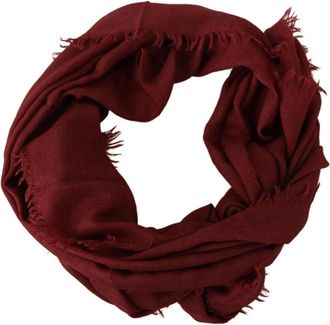 Dolce & Gabbana DG Crown Cashmere Silk Shawl - Dames - Wintersjaals - Rood - ONE Size - Kasjmier - Accessoires