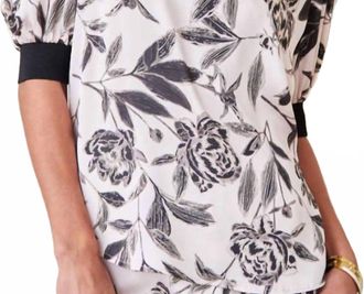Current Air Olivia Blouse In White Black