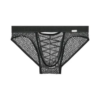 HOM Night Universe Lace Front Mini Briefs in Silver Grey at Nordstrom, Size Xx-Large