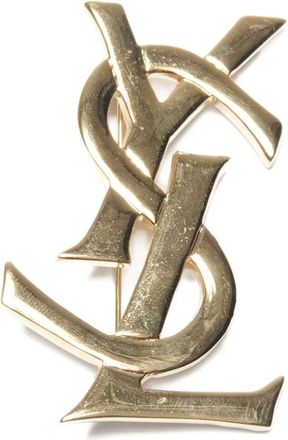 Saint Laurent 1990s logo-embellishment brooch - Goud