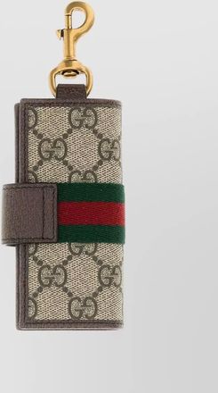 Gucci canvas keyring holder monogram pattern