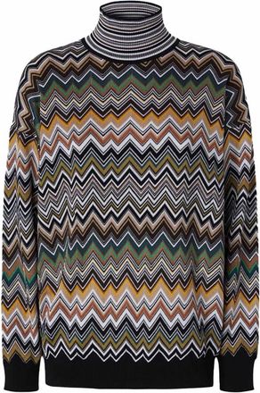 Missoni Multicolor Chevron Trui - Dames - Coltruien - Veelkleurig - S - Wol - Truien & Vesten