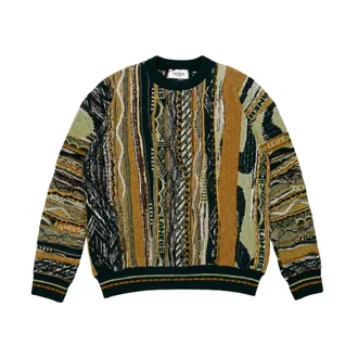 Laneus Truien & Vesten, Heren, Groen, L, Crewneck Boxy Jacquard
