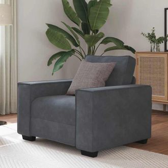 vidaXL Sill&oacute;n De Terciopelo Gris Oscuro 60 Cm Vidaxl