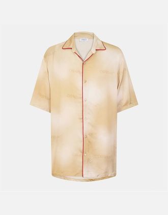 Off-white Mens Relaxed Fit Lettering Short Sleeve Shirt - Cream - Size: Regular/36