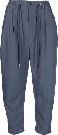 Songzio high-waisted cropped carrot trousers - men - Nylon - 44 - Blue