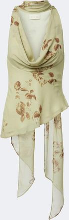 De La Vali Diosa floral scarf-detail georgette top