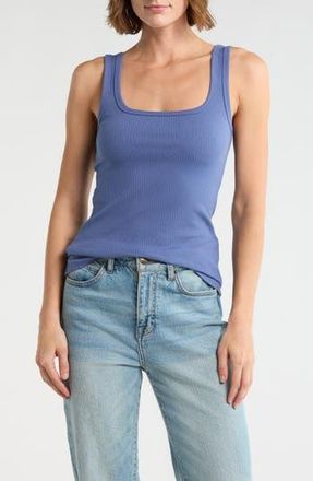 Melrose and Market Rib Tank Top in Blue Fjord at Nordstrom Rack, Size Xx-Large