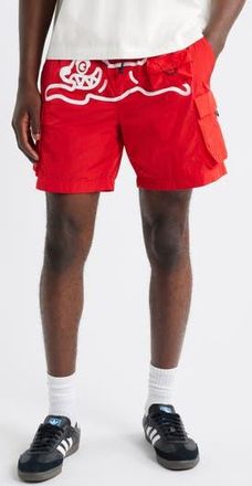 Icecream Running Dog Graphic Cargo Hiker Shorts in Fiery Red at Nordstrom Rack, Size Xx-Large