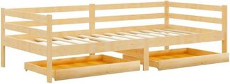 Les Tendances Les Tendances - Sof&aacute; Cama Con Cajones Madera De Pino Maciza 90x200 Cm Vidaxl