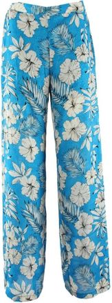 Pinko Jeans - Dames - Wijde Broeken - Blauw - S - Polyester - Broeken