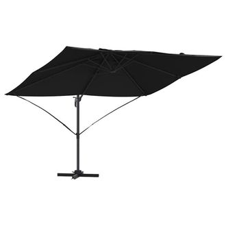 Berkfield Home Cantilever Umbrella Black Polyester canopy with metal frame Large