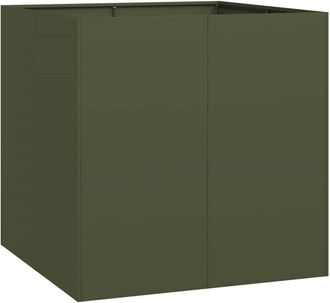 vidaXL Planter Olive Green 80x80x80 cm Steel Vidaxl