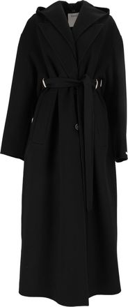 Sportmax Black Olmo Belted Long Coat