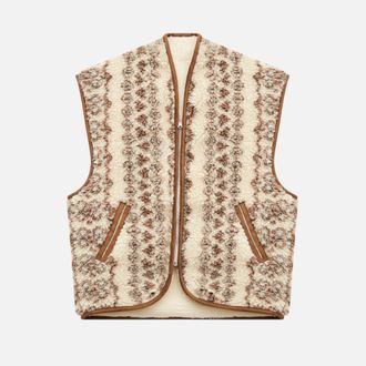 Isabel Marant Womens Maximilia Vest in Ecru Textile - Size Medium