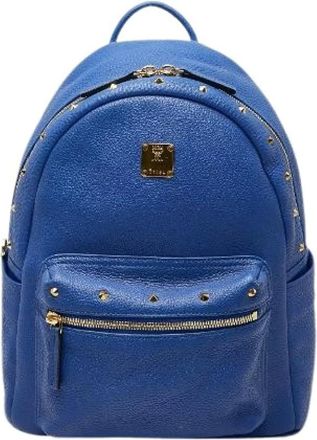 MCM Pre-owned Backpacks, female, Blue, Size: ONE SIZE Pre-owned Backpack