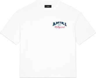 Amiri Logo-Print Oversized T-Shirt - Heren - T-shirts - Wit - L - Katoen - Tops