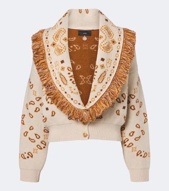Alanui Bandana wool and cashmere cardigan
