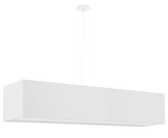 Sollux Lighting L&aacute;mpara de techo de tela blanca, cristal y acero alt. 120 cm