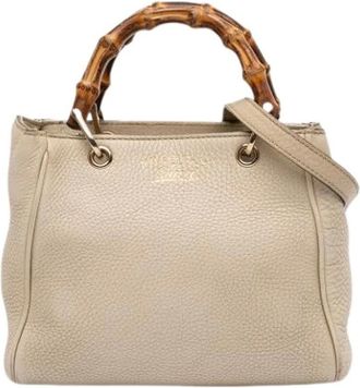 Gucci Pre-owned Handbags, female, Beige, Size: ONE SIZE Pre-owned Vintage Bamboo Satchel