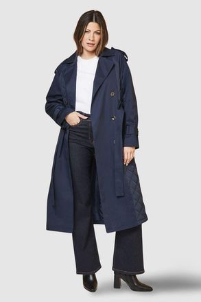 Wallis Padded Belted Trench Coat in Navy at Nordstrom, Size 18