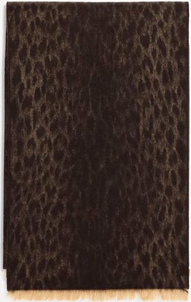 Gucci Leopard-print wool Scarf with monogram Female UNI