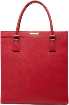 Burberry Pre-owned Vintage Tote Bag - Dames - Vintage Shopper - Rood - ONE Size - Leer - Vintage