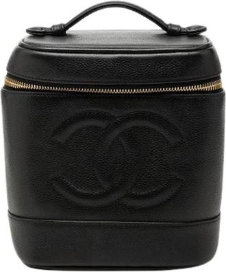 Chanel Pre-owned Vanity Bag - Dames - Vintage Handtas - Zwart - ONE Size - Leer - Vintage