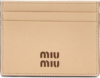 Miu Miu logo-print cardholder - Neutrals