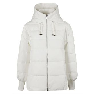 Pinko Winter Jackets, female, White, S, Crusca Cape Coat