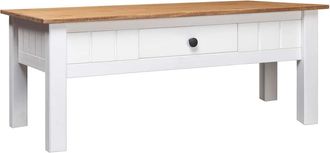 vidaXL Vidaxl - Mesa De Centro Madera De Pino Estilo Panam&aacute; Blanco 100x60x45 Cm