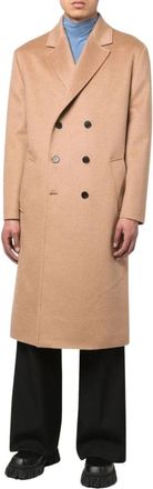 Valentino Jassen, Heren, Bruin, M, Wol, Double-Breasted Wool Blend Coat