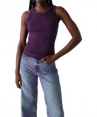 Michael Stars Gina Ribbed Crop Tank In Glimmer