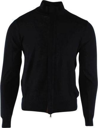 Paul & Shark Summer Wool Fullzip Alcantara - Heren - Vesten - Blauw - L - Wol - Truien & Vesten
