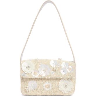 Collection XIIX 3D Flower Beaded Baguette Shoulder Bag in Ivory at Nordstrom Rack