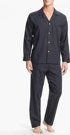 Majestic International Herringbone Cotton Pajamas in Lead at Nordstrom, Size Xx-Large
