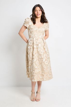 Wallis Womens Jacquard Seam Detail Midi Dress - Pink - Size 16 UK