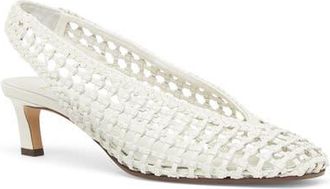 Fendi Woven Slingback Pump in Bianco Seta at Nordstrom, Size 10.5Us