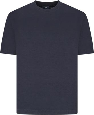 Herno Portogallo Jersey Knit Effect T-Shirt - Heren - T-shirts - Blauw - M - Katoen - Tops