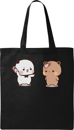 Generic Bubu Dudu Arguing Funny Slipper Throw Natural Ecological Cotton Tote Bag Black