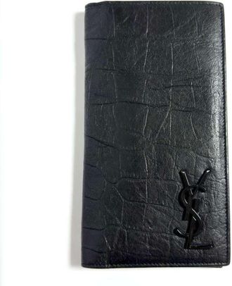 Saint Laurent Leather Long Bill Wallet (Bi-Fold) (Pre-Owned)