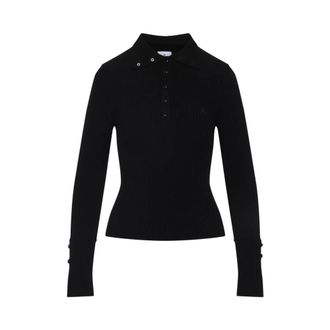 Courr&egrave;ges Wool Blend Oversized Blazer - Dames - Truien - Zwart - Maat: XS Wol