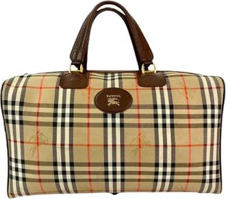 Burberry Pre-owned Weekend Bags, female, Brown, Size: ONE SIZE Pre-owned Canvas Weekend Bag