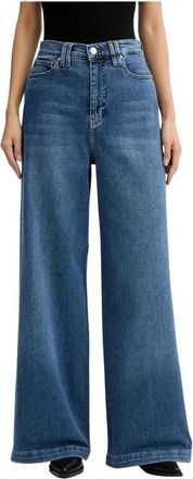 Munthe Rewari Wide Jeans - Dames - Loose Fit Jeans - Blauw - L - Katoen - Jeans