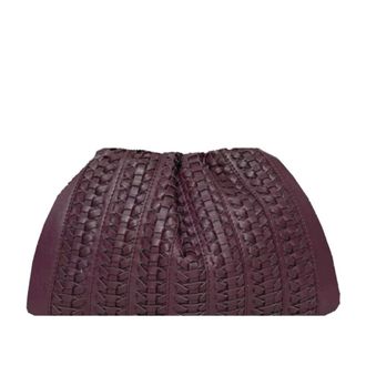 Sista Paris Gevlochten leren Bordeaux schoudertas - Dames - Clutches - Bruin - ONE Size - Katoen - Tassen