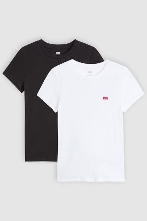 Levi's Camiseta Essential (paquete de 2) - Mujer - 2XS - Multicolor / 2 Pack Tee White + & Anthracite Night