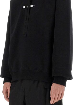 Jil Sander Cotton Hoodie - Black