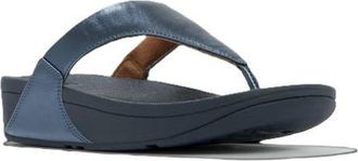 FitFlop Lulu Leather Toe Post Sandals in Metallic Cosmic Blue at Nordstrom, Size 10
