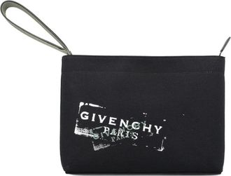 Givenchy Cotton Clutch Bag Met Logo - Heren - Clutches - Zwart - ONE Size - Katoen - Tassen
