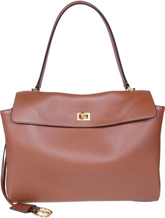 Balenciaga Rodeo Handtas Medium - Dames - Handtassen - Bruin - ONE Size - Leer - Tassen